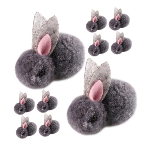 YARNOW 10Stücke Mini Plüsch Kaninchen Graue Hasenfiguren Für Bastelprojekte Und DIY Zubehör Süßes Kaninchen Für Kreative Kleidung Und Dekoration von YARNOW