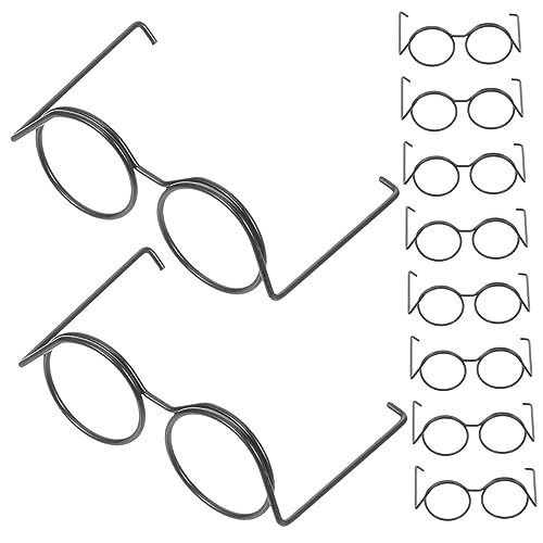 YARNOW 10Stücke Mini Puppenbrillen DIY Puppenbrille Für Puppen Dekorative Brillendekore Runde Rahmenlose Brillen Puppenzubehör Für Sammler Und Kreative von YARNOW