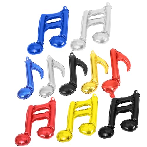 YARNOW 10Stücke Musiknoten Folienballons Aluminiumfolie Partydekoration für Musik Mottopartys Geburtstagsfeiern Babypartys und Hochzeiten Wiederverwendbar und Langlebig von YARNOW