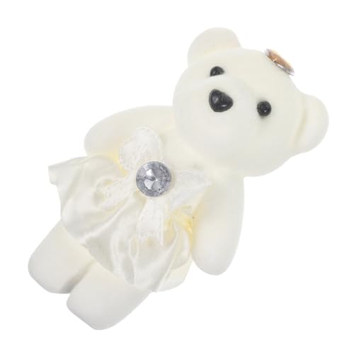 YARNOW 10Stücke Plüschbärenpuppe Süße Deko Für Hochzeitssträuße Ausgestopfte Tierpuppen Für Kreative Blumenarrangements Besondere Anlässe Cremefarben von YARNOW