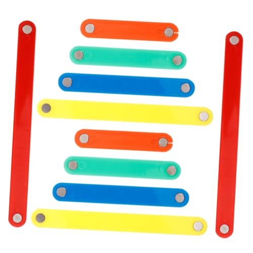 YARNOW 10 Stück Kreatives Baupuzzle für Kinder Geometrische Magnetstreifen Fördert Mathematische Fähigkeiten Montessori Lernspielzeug für Vorschule und Zuhause von YARNOW
