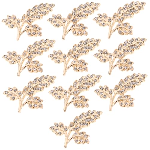 YARNOW 10Stücke Teiliges Mini Blattförmige Anhänger Mit Strasssteinen Für Handyhüllen Haarschmuck Broschen Und Dekoration Hochwertige Eisenmaterialien Für DIY Projekte von YARNOW