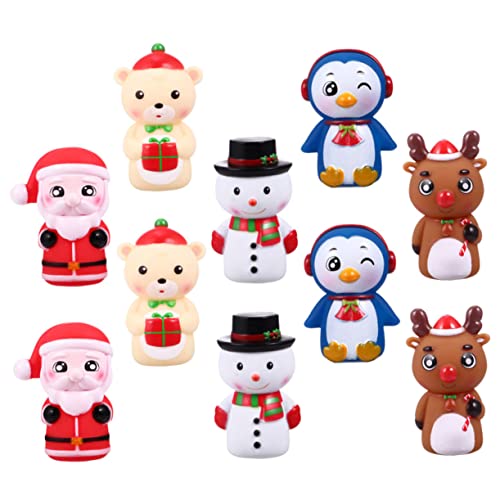 YARNOW 10Stücke Teiliges Weihnachts Fingerpuppen Für Kreative Handpuppen Für Interaktive Eltern Junge Mädchen Spiele Und Geschichten Erzählen von YARNOW