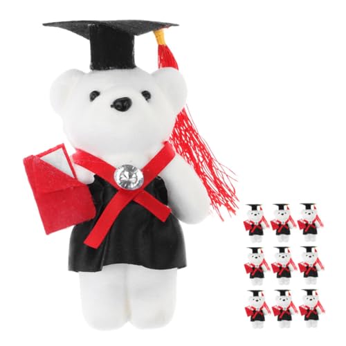 YARNOW 10pcs Niedliche Abschlussbär Bär Bouquet Dekorationen Entzückende Plüsch Doctor Bär Dolls Abschlussgeschenke Für Kindergarten High School University Und College von YARNOW