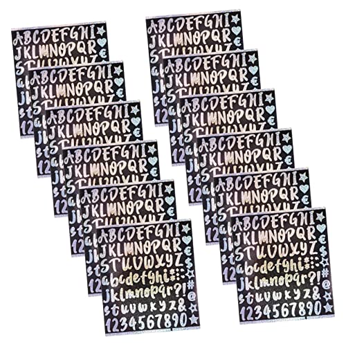 YARNOW 12 Bögen Geburtstagsparty Aufkleber Selbstklebende Briefkastennummern Aufkleber Briefkastenbuchstabenaufkleber Zahlen Und Buchstabenaufkleber Nummern Briefkastenaufkleber von YARNOW