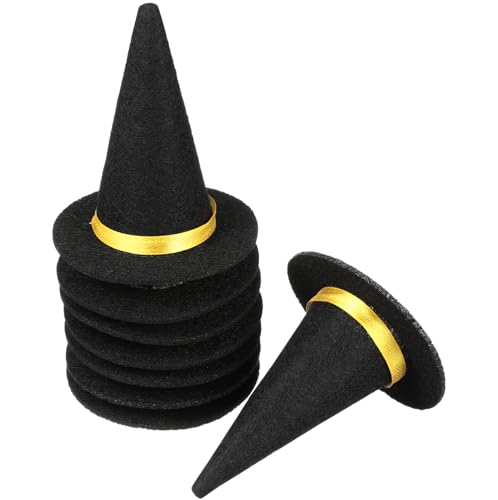 YARNOW 12 Mini-Hexenhüte Für Halloween Hexenhut Aus Filz 6 5 X 6 5 Cm Schwarz Mini-Partyhüte Halloween-Weinflaschenverschluss Cupcake-Topper Für Partygeschenke Diy-Haarschmuck YARNOW 12 Mini-Hexenhüte Für Halloween Hexenhut Aus Filz 6 5 X 6 5 Cm Schwarz Mini-Partyhüte Halloween-Weinflaschenverschluss Cupcake-Topper Für Partygeschenke Diy-Haarschmuck von YARNOW
