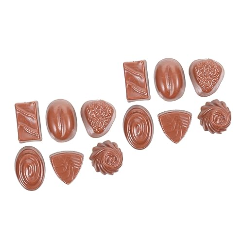 YARNOW 12 Stck Teiliges Realistische Schokoladenmodelle aus PVC Lebensechte Dekorative Schokoladenattrappen für Tischdekoration Schaufenster und Fotorequisiten Farbig und Vielseitig von YARNOW
