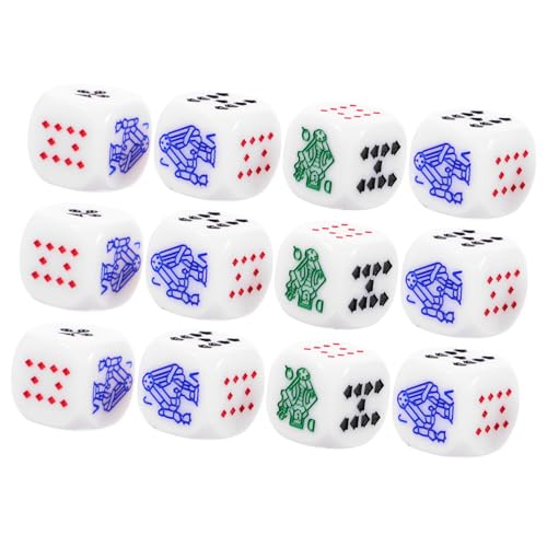 YARNOW 12 Stück Acryl Poker Farbwürfel für Poker und Brettspiele Lustiges Spielzubehör für Familien Bars und Partys Weiße für Unterhaltsame Spielabende YARNOW 12 Stück Acryl Poker Farbwürfel für Poker und Brettspiele Lustiges Spielzubehör für Familien Bars und Partys Weiße für Unterhaltsame Spielabende von YARNOW
