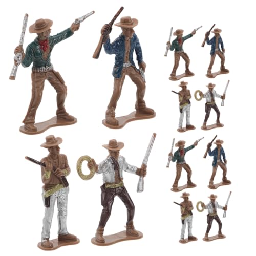 YARNOW 12 Stück Bunte Plastik Cowboys für Kuchen Dekoration und Lernspielzeug Requisiten für Western Mottopartys und Kinderaktivitäten von YARNOW