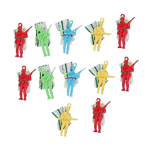 YARNOW 12 Stück Kleiner Fallschirm Soldaten Spielzeug für Kinder Handwurf Fallschirmfiguren für Outdoor Spiele Langlebiges Fliegenspielzeug für Jungen und Mädchen von YARNOW