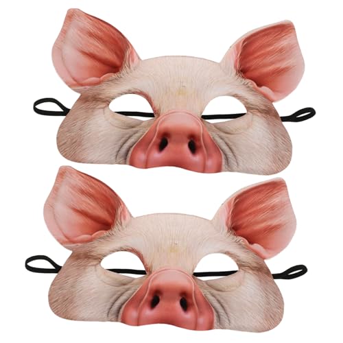 YARNOW 12 Stück Halbgesichts Schweinemasken für Karneval Festival Halloween Tiermasken Erwachsene Party Faschingskostüm Masquerade Cosplay von YARNOW