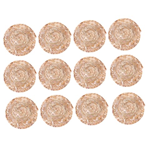 YARNOW 12 Stück Handgefertigte Mini Strohhüte für Puppen Weitkrempiger Bastelhut aus Geflochtenem Material für DIY Dekoration und Puppenspielzeug YARNOW 12 Stück Handgefertigte Mini Strohhüte für Puppen Weitkrempiger Bastelhut aus Geflochtenem Material für DIY Dekoration und Puppenspielzeug von YARNOW