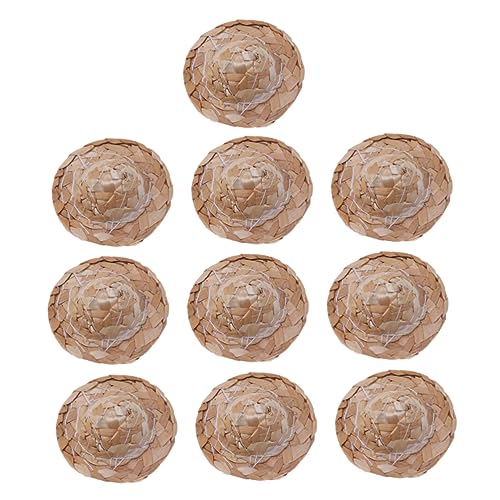 YARNOW 12 Stück Handgewebte Strohhüte für Puppen DIY Dekoration Krempe Bastelprojekte und Puppen Accessoires von YARNOW