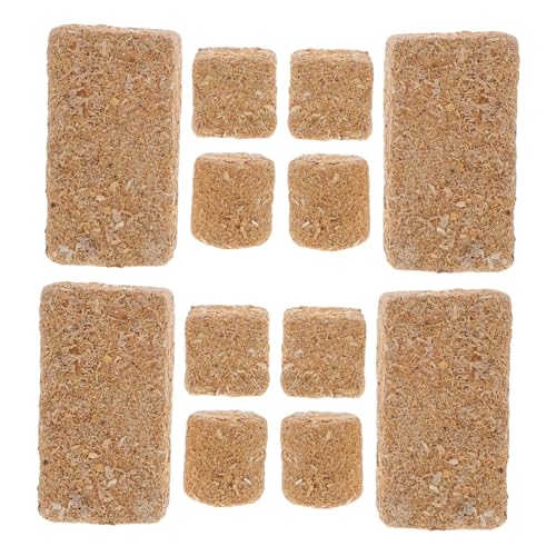 YARNOW 12 Stück Heuhaufen-Modell Landwirtschaftliche Vorräte Gefälschter Heuballen Farm Party Dekorationen Künstliche Heuballen Puppenhaus-Bauernhof-Dekoration Holz Light Brown von YARNOW