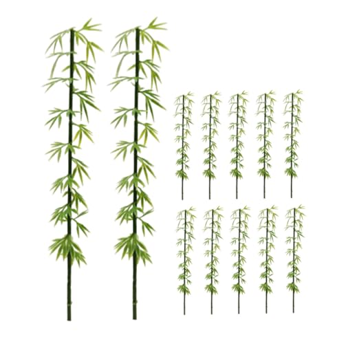YARNOW 12 Stück Kunstbambus Dekoration Teiliges Fake Bamboo für Mikro Landschaften Leicht und Tragbar für Garten und Tischdeko Hochwertige Kunststoff Pflanzen von YARNOW