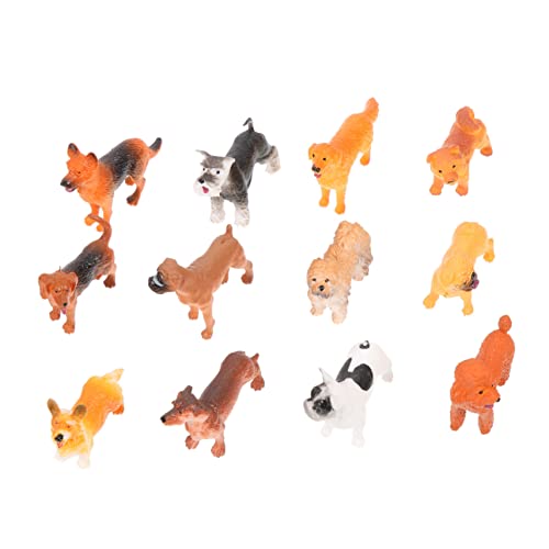 YARNOW 12 Stück Mini Hund Figuren Realistische Welpen Ornamente aus Hochwertigem Dekorative Hundebesitzer für Weihnachten und Geburtstagsfeiern Kreative Tischdekoration und Lernspielzeug von YARNOW