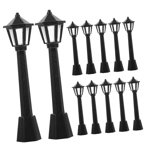 YARNOW 12 Stück Miniatur Gartenlaternen Dekorative Straßenlichter für Puppenhäuser und Mini Landschaften Langlebig und Detailgetreu für Kreative Gartendekoration von YARNOW