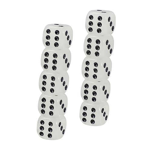 YARNOW 12 Stück Nachtleuchtende Würfel Runde Kanten Schwarzpunkt Würfel für Partyspiele Dekoration und Brettspiele Leicht und Tragbar Geschenkidee für Freunde YARNOW 12 Stück Nachtleuchtende Würfel Runde Kanten Schwarzpunkt Würfel für Partyspiele Dekoration und Brettspiele Leicht und Tragbar Geschenkidee für Freunde von YARNOW