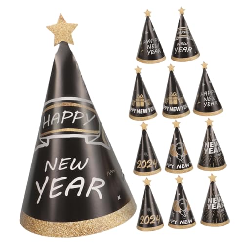 YARNOW 12 Stück Neujahrs Partykappen Hüte aus Papier für Silvester Deko und Foto Requisiten für Neujahrspartys YARNOW 12 Stück Neujahrs Partykappen Hüte aus Papier für Silvester Deko und Foto Requisiten für Neujahrspartys von YARNOW