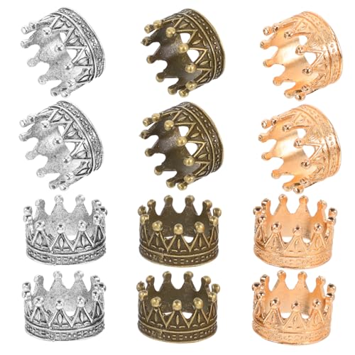 YARNOW 12 Stück Puppenhaus Minikrown Puppenhaus-Miniatur-Geburtstagsparty-Dekorationen Tiara-Gastgeschenke juwelenbesetzte Krone Kronendekor Prinzessin Krone Legierung von YARNOW