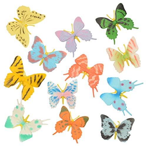 YARNOW 12 Stück Schmetterlingsfiguren aus PVC Realistische Deko für Geeignet für Lernspielzeug und Bastelprojekte Farbenfroh und Leicht für Kreative Aktivitäten Zufällige von YARNOW