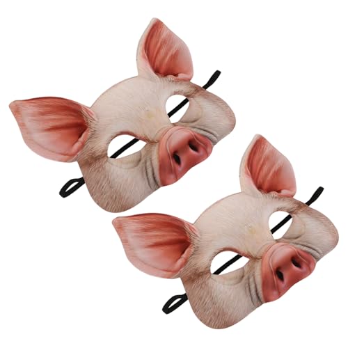 YARNOW 12 Stück Schweinemaske Halbgesichts Faschingsmaske für Halloween Karneval Party Tiermaske Cosplay Zubehör von YARNOW