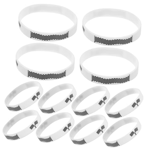 YARNOW 12 Stück Silikon Armbänder Kariert Sportliche Fan Armbänder für Racing Party Hautfreundlich Langlebig für Teams und Sportveranstaltungen von YARNOW