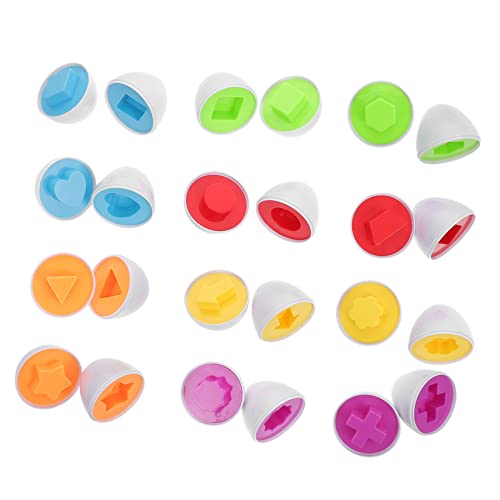 YARNOW 12 Stück Smart Ego Toys Kinderspielzeug Shape-Matching-Spiel Eierspielzeug Für Vorschulspielzeug Spielzeugeier Kognitives Gestalten Plastik von YARNOW