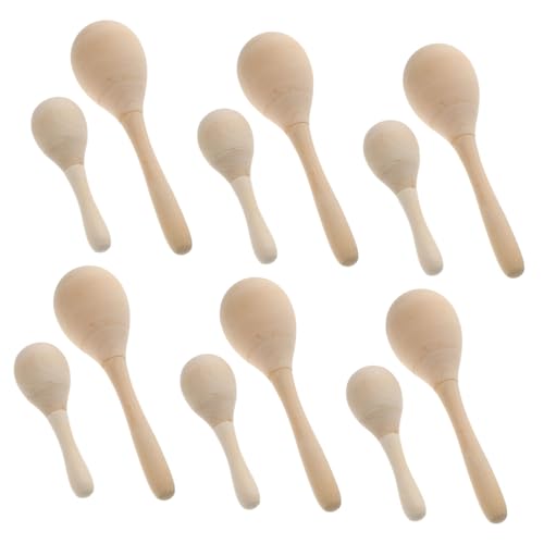 YARNOW 12 Stück Teiliges DIY Holz Maracas für Unlackierte Musikinstrumente zum Selbstgestalten für Musikunterricht und Kreative Bastelstunden von YARNOW