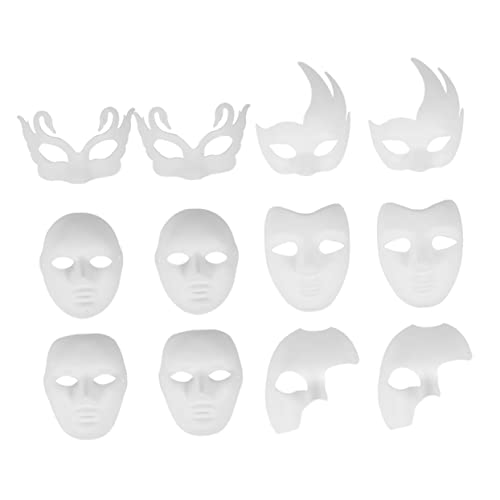 YARNOW 12 Stück Teiliges DIY Pulp Masken zum Handbemalen für Halloween Karneval und Maskenball Leichte Kreative Maske für Erwachsene für Tanzpartys und Bastelprojekte von YARNOW