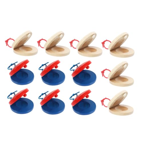 YARNOW 12 Stück Teiliges Holzspielzeug für Musikinstrumente Castanets Frühe Musikbildung Fördert Musikverständnis für Natürliche Holzfarbe von YARNOW
