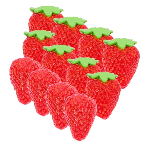 YARNOW 12 Stück Teiliges Künstliche Erdbeeren Deko Realistische Mini Früchte Modelle für Tisch Küche Party Fotorequisiten Lebensecht Langlebig Kompakt Niedliche Heimdekoration von YARNOW