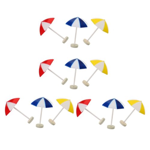 YARNOW 12 Stück Teiliges Mini Strandsonnenschirm Bunte Puppenhaus Deko Sichere Micro Landschafts Dekoration für DIY Basteln und Miniatur Szenerien für Kreative Gestaltung von YARNOW