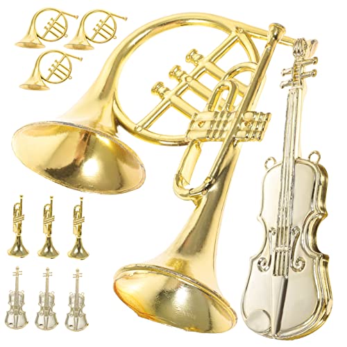 YARNOW 12 Stück Teiliges Miniatur Musikinstrument Modelle Weihnachtsbaumschmuck Goldfarben Gerades und Gebogenes Horn Leicht zum Aufhängen für Weihnachtsdeko und Bastelset YARNOW 12 Stück Teiliges Miniatur Musikinstrument Modelle Weihnachtsbaumschmuck Goldfarben Gerades und Gebogenes Horn Leicht zum Aufhängen für Weihnachtsdeko und Bastelset von YARNOW