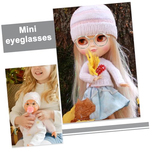 YARNOW 12 Stück Teiliges Puppenbrillen aus Kupferdraht Mini Brillen ohne Gläser für Puppen und Bastelbedarf Leichte Accessoires Roségold Silber und Gold zum Ankleiden und Dekorieren von YARNOW
