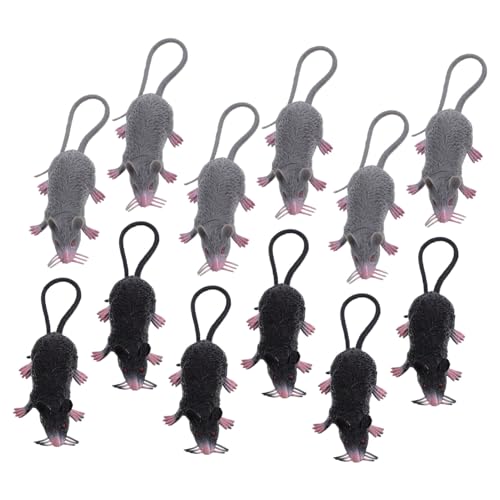 YARNOW 12 Stück Teiliges Realistische Kunststoff-mäuse und Ratten Langlebige Halloween-deko und Streichspielzeug Leichte Täuschend Echte Fake Mäuse für Party-deko und Gruselstreiche von YARNOW