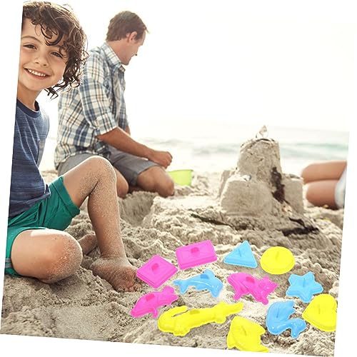 YARNOW 12 Stück Teiliges Sandspielzeug Set Geometrischen Sandformen Bunte Sandsandformen und Werkzeuge für Fördert Feinmotorik und Kreatives Am Strand oder Sandkasten von YARNOW