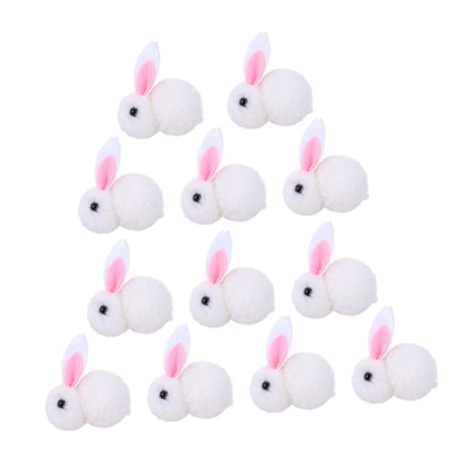 YARNOW 12 Stück Teiliges Weihnachts Dekoration Plüsch Kaninchen Bunny Kuscheltier Weiß Süße Tisch und Baumdeko für Zuhause Büro Kindergarten und Festtags Szenerien von YARNOW
