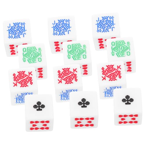 YARNOW 12 Stück Weiße Pokerwürfel für Spaßige Spiele Wiederverwendbare und Leichte für Kartenspiele und Partys von YARNOW