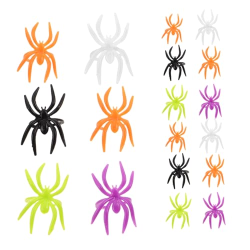 YARNOW 120 Stück Teiliges Halloween Spinnen Ringe Kleine Bunte Kunststoff Spinnen Spielzeuge für DIY Tischdeko Partygeschenke und Kostüm Zubehör für Halloween von YARNOW