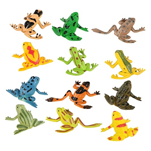 YARNOW 12Stücke Frosch Realistische Kinderfiguren für Garten Spielzeughaus Partys Kreative Dekorationen Lernspielzeug für Jungen von YARNOW