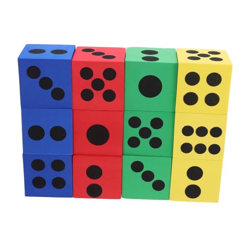 YARNOW 12Stücke Große Eva Schaumstoffwürfel Dot Dice für Lernspiele Partyaktivitäten und Klassenzimmer Sicher und Leicht zu Reinigen für Teambuilding von YARNOW