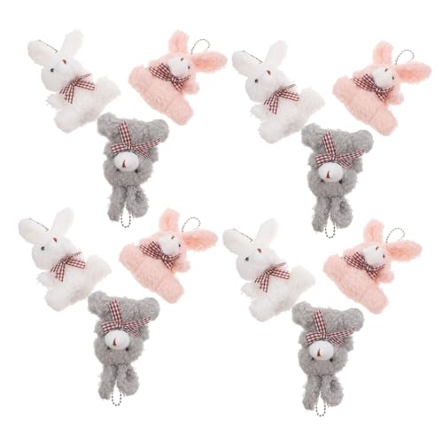 YARNOW 12Stücke Plüschhase Schlüsselanhänger Weiche Kaninchen Anhänger Für Taschen Rucksäcke Und Schlüssel Süßes Tierzubehör Für Geburtstagsgeschenke Und Dekoration Zufällige von YARNOW