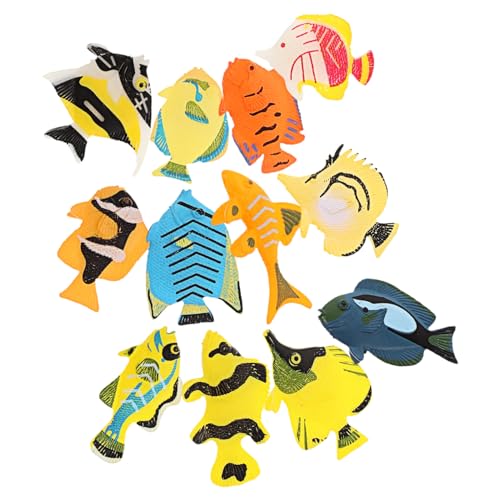 YARNOW 12Stücke Realistische Tropische Fische Modellfiguren aus Meerestiere für Aquarium Dekoration Lebendige Tierspielzeuge Kleine Meeresbewohner Figuren von YARNOW
