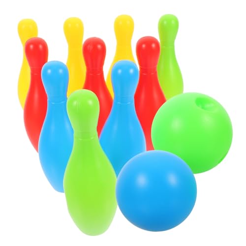 YARNOW 12Stücke Teiliges Bowling Set Interaktives Kegelspiel Für Eltern Und Farbenfrohe Bowlingflaschen Flaschen Bälle Outdoor Aktivitäten Und Spielspaß von YARNOW