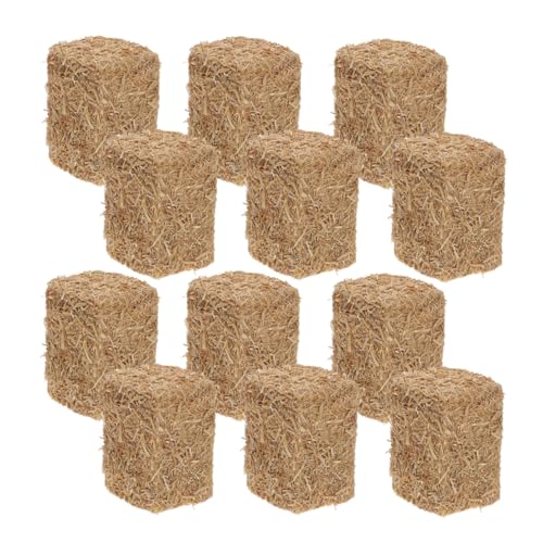 YARNOW 12Stücke Teiliges Heuballen für Puppenhäuser Simulierte Heuballen Dekoration für Outdoor Szenen DIY Farm Accessoires Kreative Tischgestaltungen von YARNOW