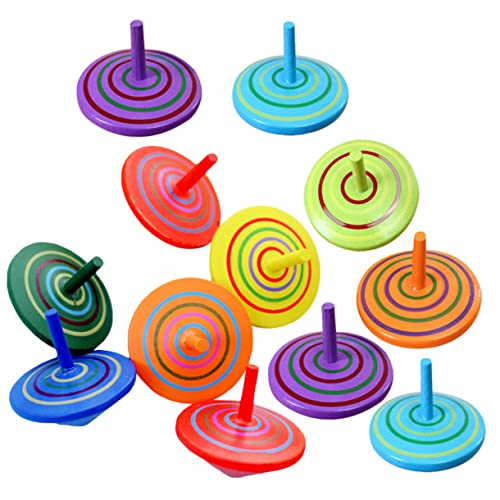 YARNOW 12Stücke Teiliges Holz Gyroskop für Kleinkinder Farbenfrohes Gleichgewicht und Koordination für Kreative Spielstunden von YARNOW