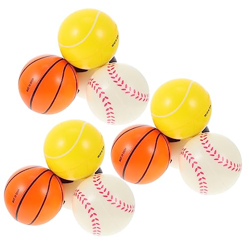 YARNOW 12Stücke Trainingsbälle Für PU Stressbälle Verschiedenen Designs Fußball Basketball Baseball Langlebiges Für Kreative Simulation Und Spielspaß von YARNOW