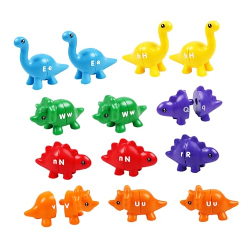 YARNOW 13 Stück Teiliges Dinosaurier Lernspielzeug Buchstaben Sortierspiel Alphabet Zuordnung Klassifizierung Spiel für Kleinkinder zur Frühkindlichen und Hand Auge Koordination von YARNOW
