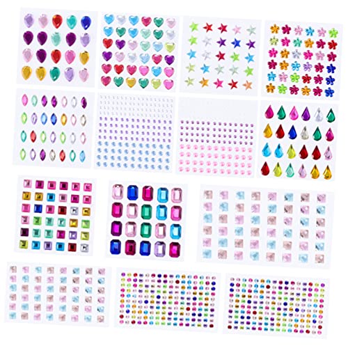 YARNOW 14 Blatt Bunte DIY Kunststoff Imitation Kristall Aufkleber für Selbstklebende Acryl Sticker für Scrapbooking und Bastelprojekte YARNOW 14 Blatt Bunte DIY Kunststoff Imitation Kristall Aufkleber für Selbstklebende Acryl Sticker für Scrapbooking und Bastelprojekte von YARNOW